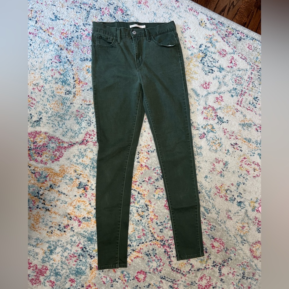 Dark Green Levi 720 High Rise Super Skinny Jeans